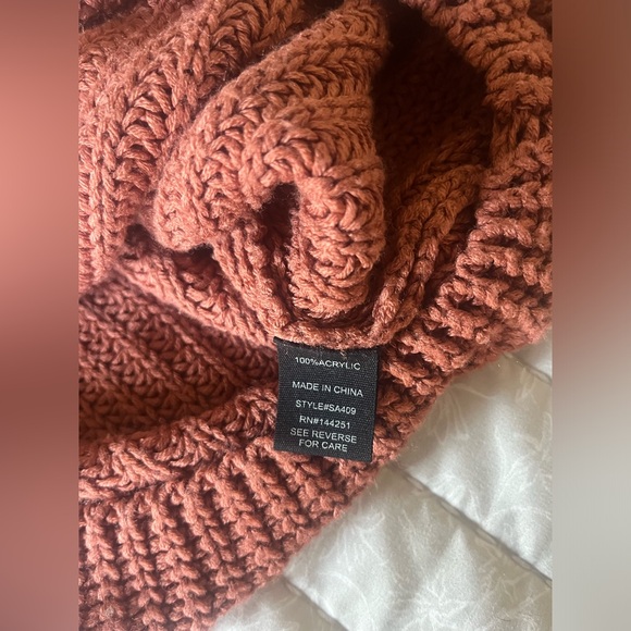 Moon and Madison Sweater, Bubble Sleeve, Cropped, Tan Brown, Small - Picture 5 of 7